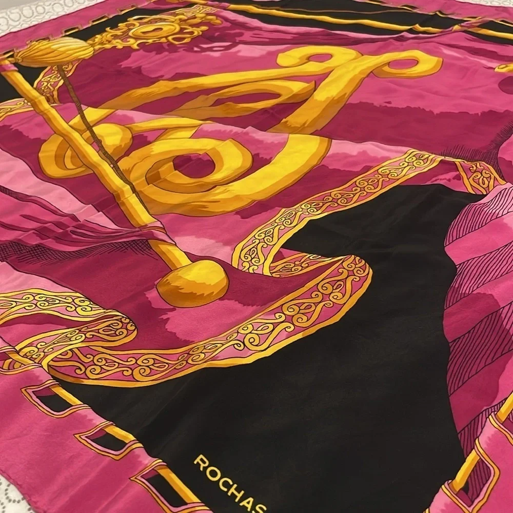 Rochas Paris Pink and Gold Scarf
